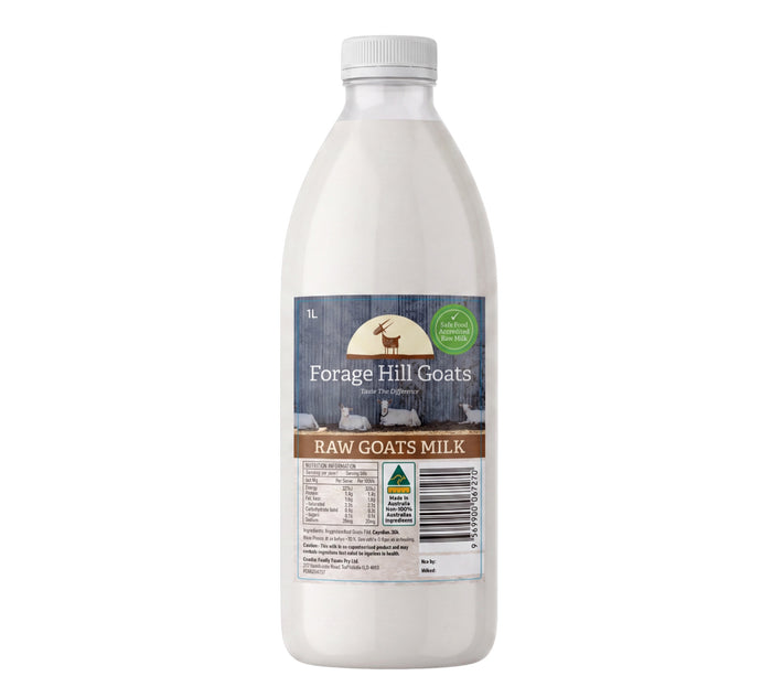 Forage Hill Goats raw goat milk, 1L bottle