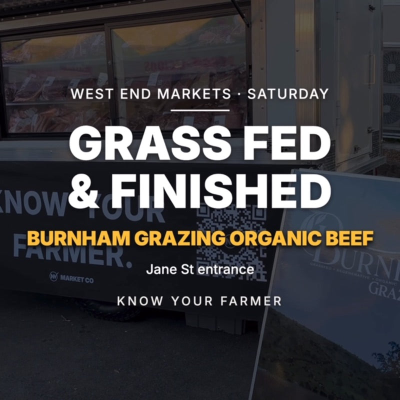 Grass Fed & Finished Beef Direct from Burnham Grazing a certified organic farm. 📍Westend Markets - Jane Stree
